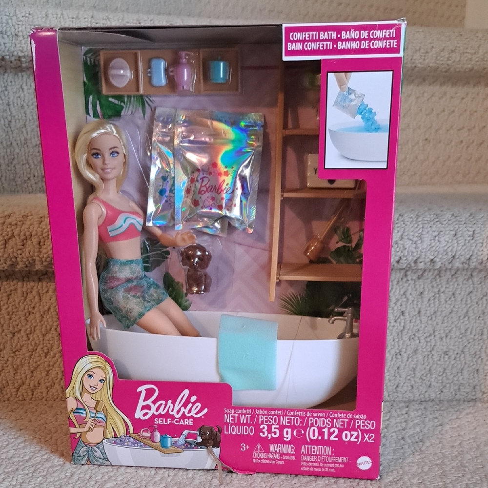 Barbie Self Care Confetti Bath Playset. Brand New.